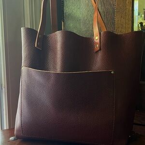 Large Portland Leather Goods Classic leather tote.